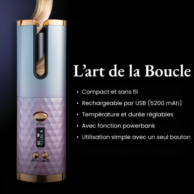 CurlyGo – Fer à Boucler Automatique Sans Fil